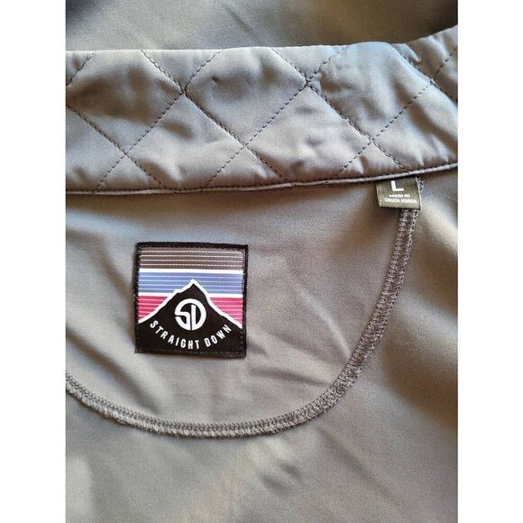 Straight Down Lightweight Gray Fill Zip Performance Jacket Size Large - Picture 2 of 9